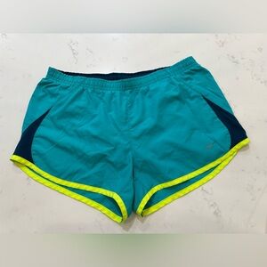 Nike Running Shorts Womens Medium Teal Activewear Athletic Lined Elastic Waist